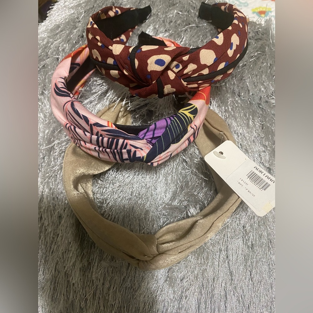 Elegant Women's Headband Trio - Burgundy, Pink, Gold